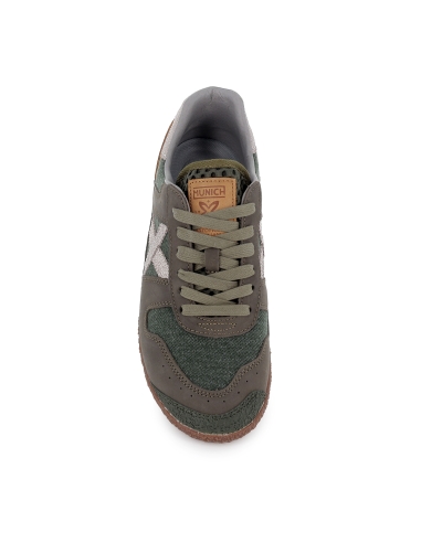 Deportivo piel cuero y textil estilo años 80 hombre marron