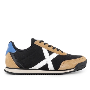 Deportiva cordones serraje y nylon hombre negra