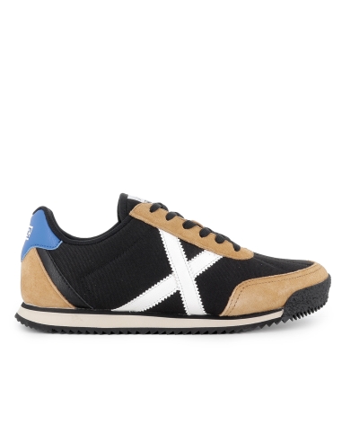 Deportiva cordones serraje y nylon hombre negra