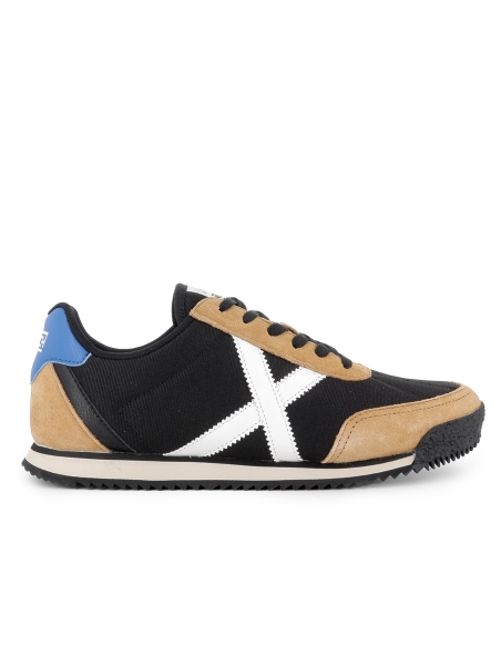 Deportiva cordones serraje y nylon hombre negra