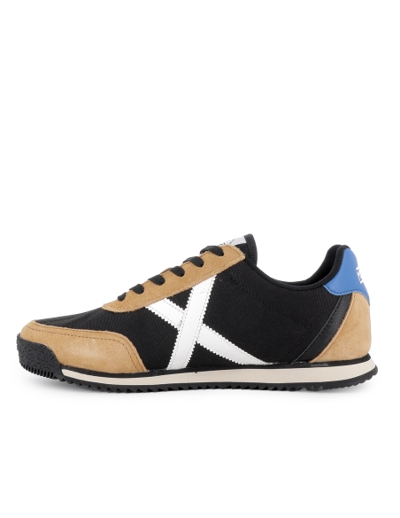 Deportiva cordones serraje y nylon hombre negra