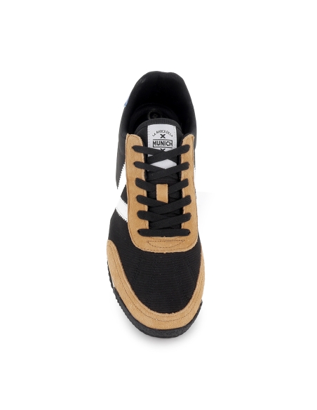 Deportiva cordones serraje y nylon hombre negra