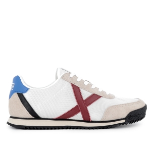 Deportiva cordones serraje y nylon hombre blanca combi