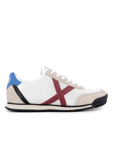 Deportiva cordones serraje y nylon hombre blanca combi