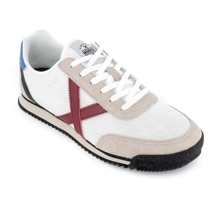 Deportiva cordones serraje y nylon hombre blanca combi 2