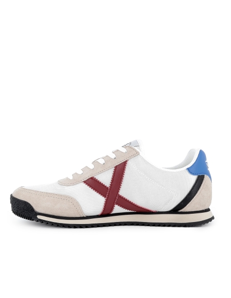 Deportiva cordones serraje y nylon hombre blanca combi