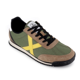 Deportiva cordones serraje y nylon hombre verde 2