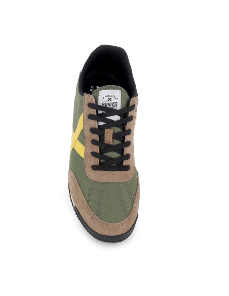 Deportiva cordones serraje y nylon hombre verde