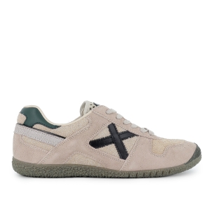 Deportivo piel cuero y textil estilo años 80 hombre camel