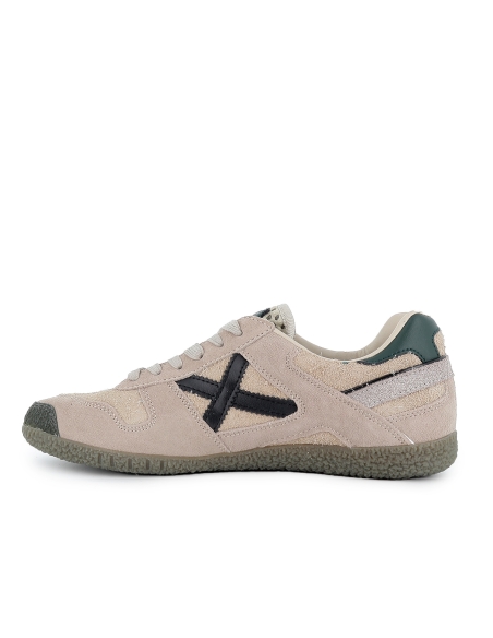 Deportivo piel cuero y textil estilo años 80 hombre camel