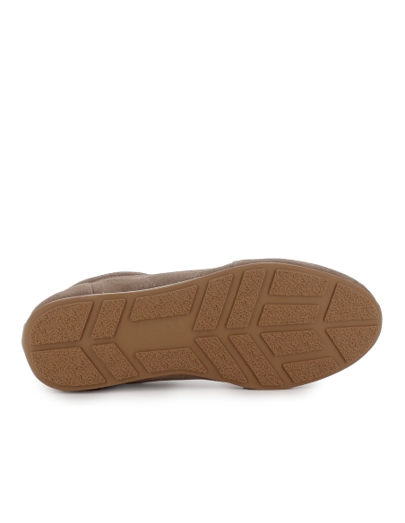 Deportivo piel serraje perfil fino suela flexible mujer taupe