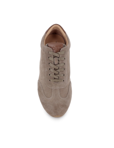 Deportivo piel serraje perfil fino suela flexible mujer taupe