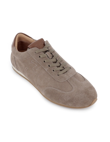 Deportivo piel serraje perfil fino suela flexible mujer taupe