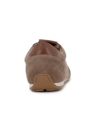 Deportivo piel serraje perfil fino suela flexible mujer taupe