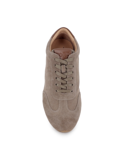 Deportivo piel serraje perfil fino suela flexible mujer taupe