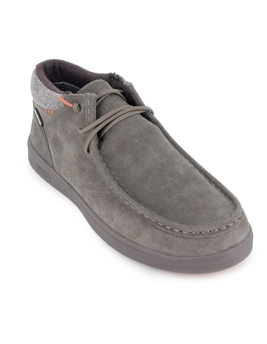 Bota de serraje hidrofugo con cordones y suela EVA hombre marron