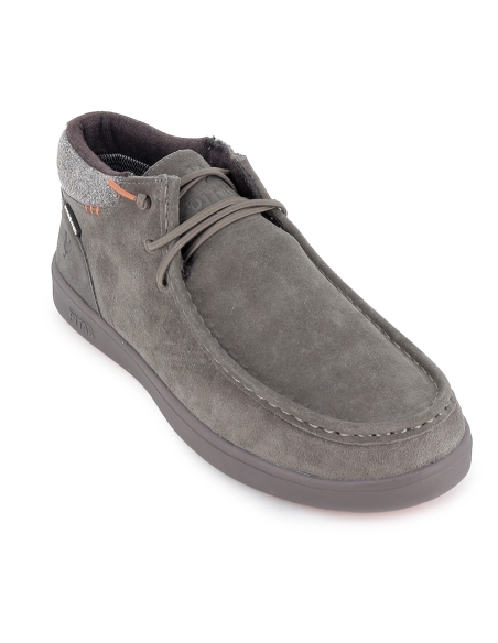 Bota de serraje hidrofugo con cordones y suela EVA hombre marron