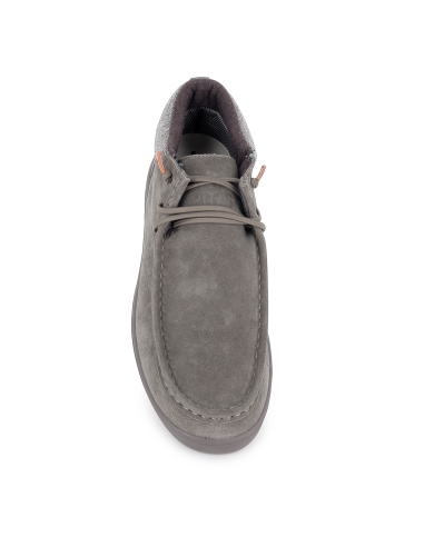 Bota de serraje hidrofugo con cordones y suela EVA hombre marron