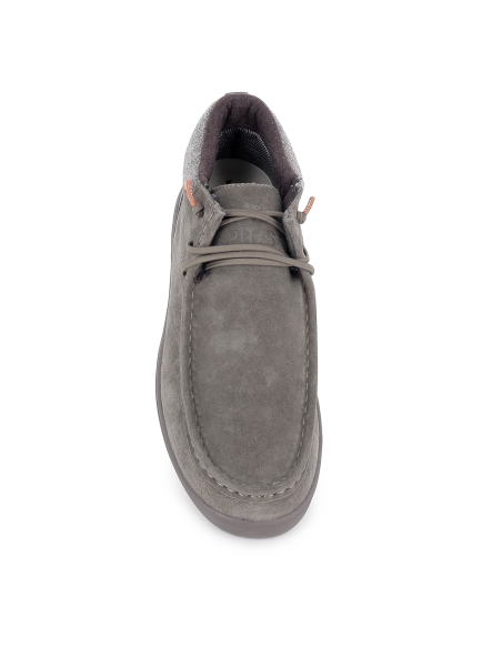 Bota de serraje hidrofugo con cordones y suela EVA hombre marron