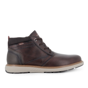 Botin piel con cordones y detalle suela hombre marron