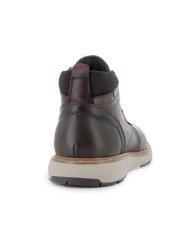 Botin piel con cordones y detalle suela hombre marron