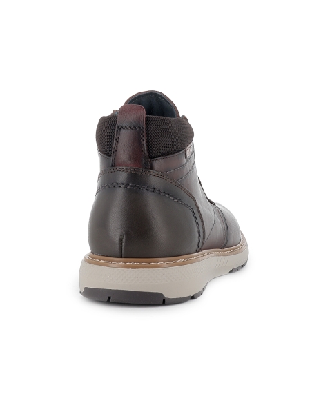 Botin piel con cordones y detalle suela hombre marron