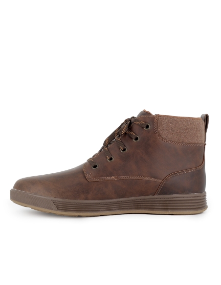 Bota casual cordones waterproof hombre marron