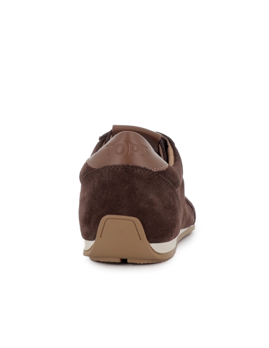 Deportivo piel serraje perfil fino suela flexible mujer marron