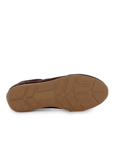 Deportivo piel serraje perfil fino suela flexible mujer marron