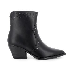 Botin tejano tachas punta fina tacon cubano mujer negro