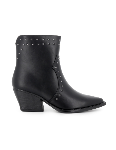 Botin tejano tachas punta fina tacon cubano mujer negro