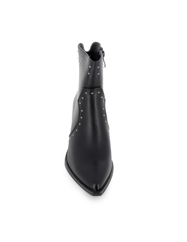 Botin tejano tachas punta fina tacon cubano mujer negro