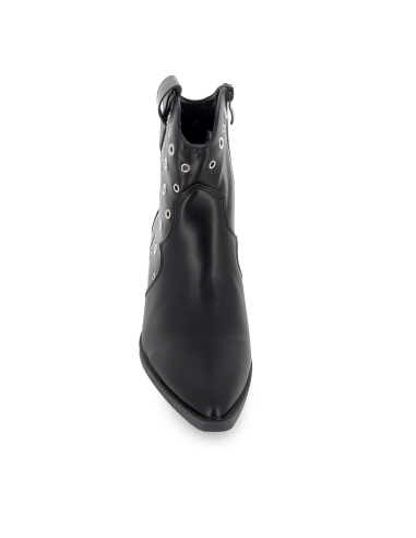 Botin tejano ojetes punta fina tacon cubano mujer negro