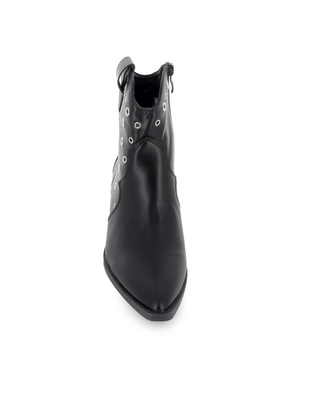 Botin tejano ojetes punta fina tacon cubano mujer negro