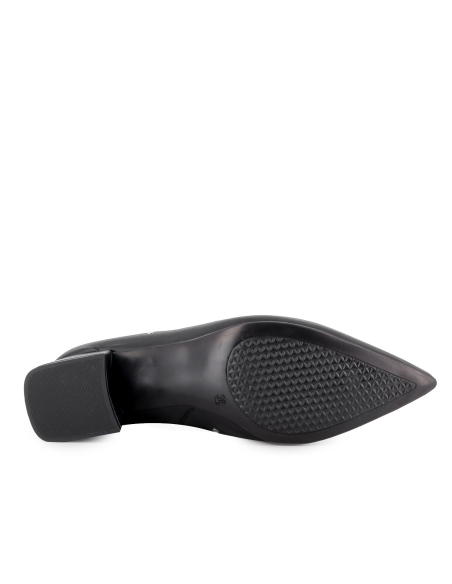 Botin piel irregular con tachas cremallera mujer negro