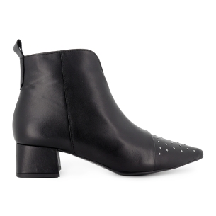 Botin piel suave de corte irregular con cremallera mujer cuero