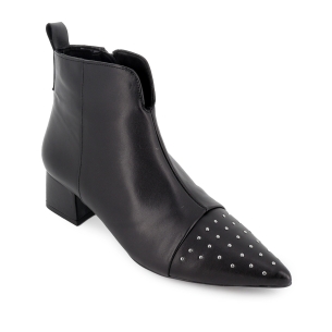 Botin piel suave de corte irregular con cremallera mujer cuero 2