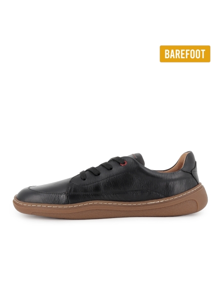 Deportiva piel barefoot cordon plantilla extraible hombre negro