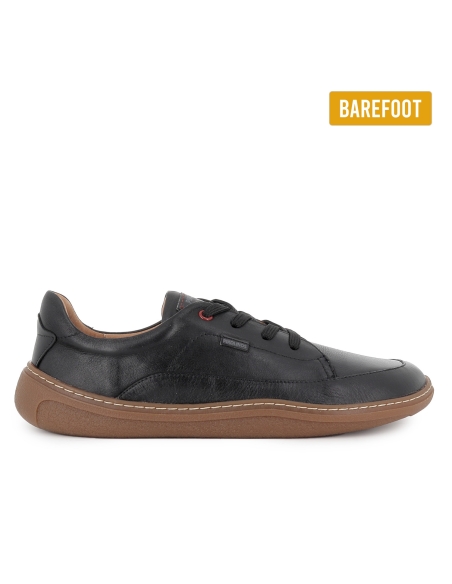 Deportiva piel barefoot cordon plantilla extraible hombre negro