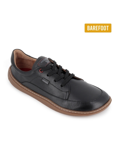 Deportiva piel barefoot cordon plantilla extraible hombre negro