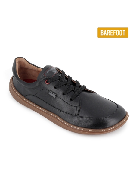 Deportiva piel barefoot cordon plantilla extraible hombre negro