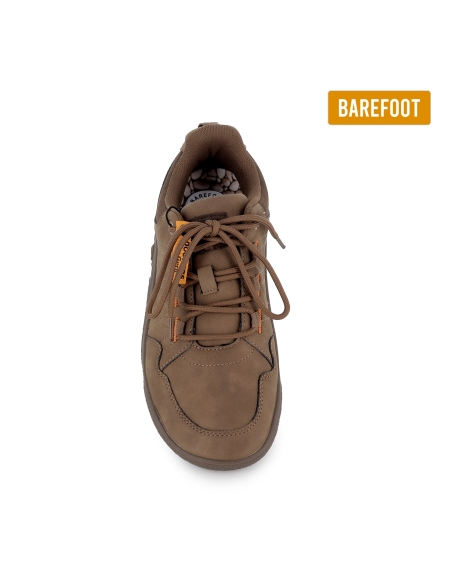 Deportivas barefoot elasticos plantilla hombre marron