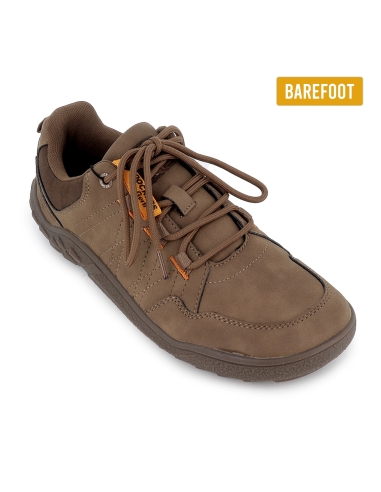 Deportivas barefoot elasticos plantilla hombre marron