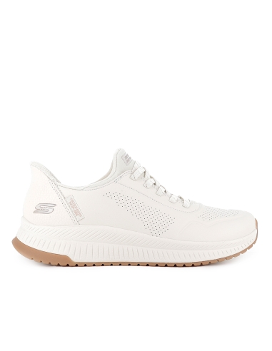 Deportivas Slip-ins con cordones elasticos Memory Foam mujer blancas