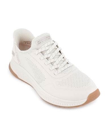 Deportivas Slip-ins con cordones elasticos Memory Foam mujer blancas