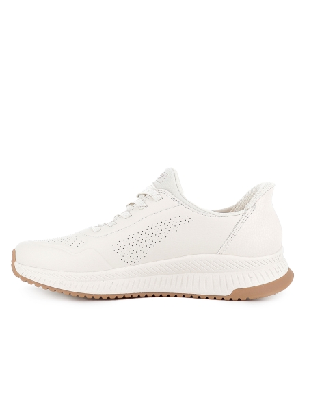 Deportivas Slip-ins con cordones elasticos Memory Foam mujer blancas