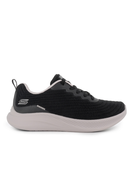 Deportivas malla knit con cordones Memory Foam mujer negras