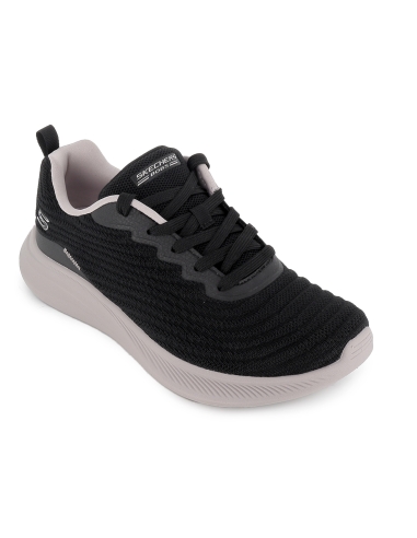 Deportivas malla knit con cordones Memory Foam mujer negras