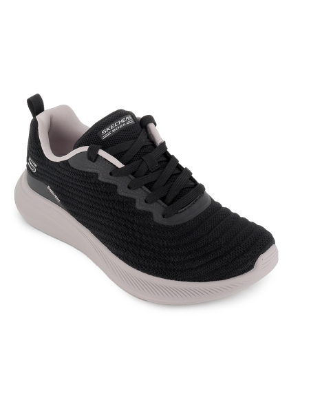 Deportivas malla knit con cordones Memory Foam mujer negras