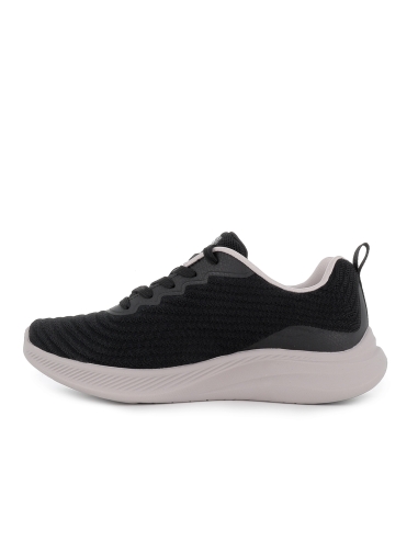Deportivas malla knit con cordones Memory Foam mujer negras